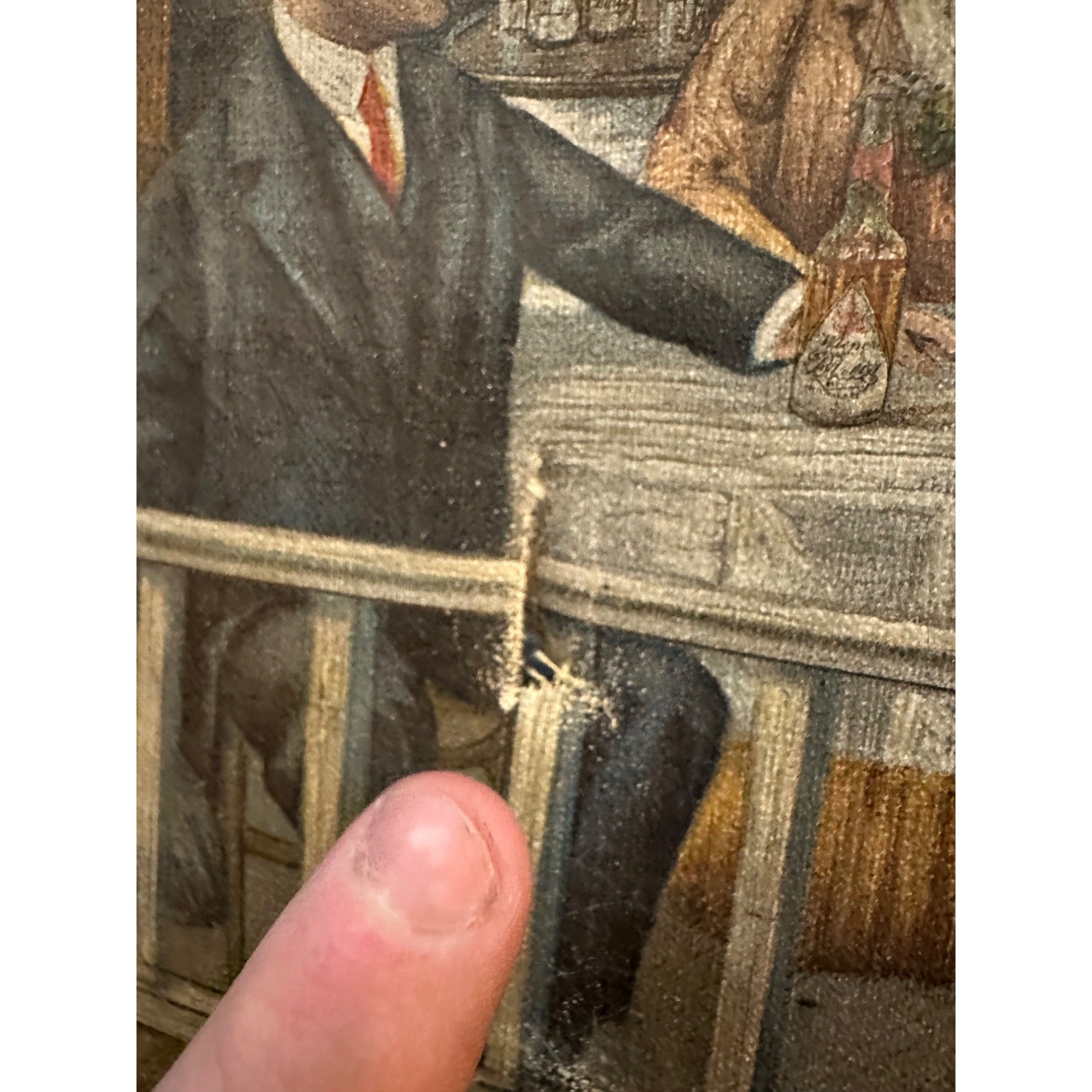 Vintage Pre-Prohibition 1913 Val. Blatz Beer Touring Car Framed Painting Sign