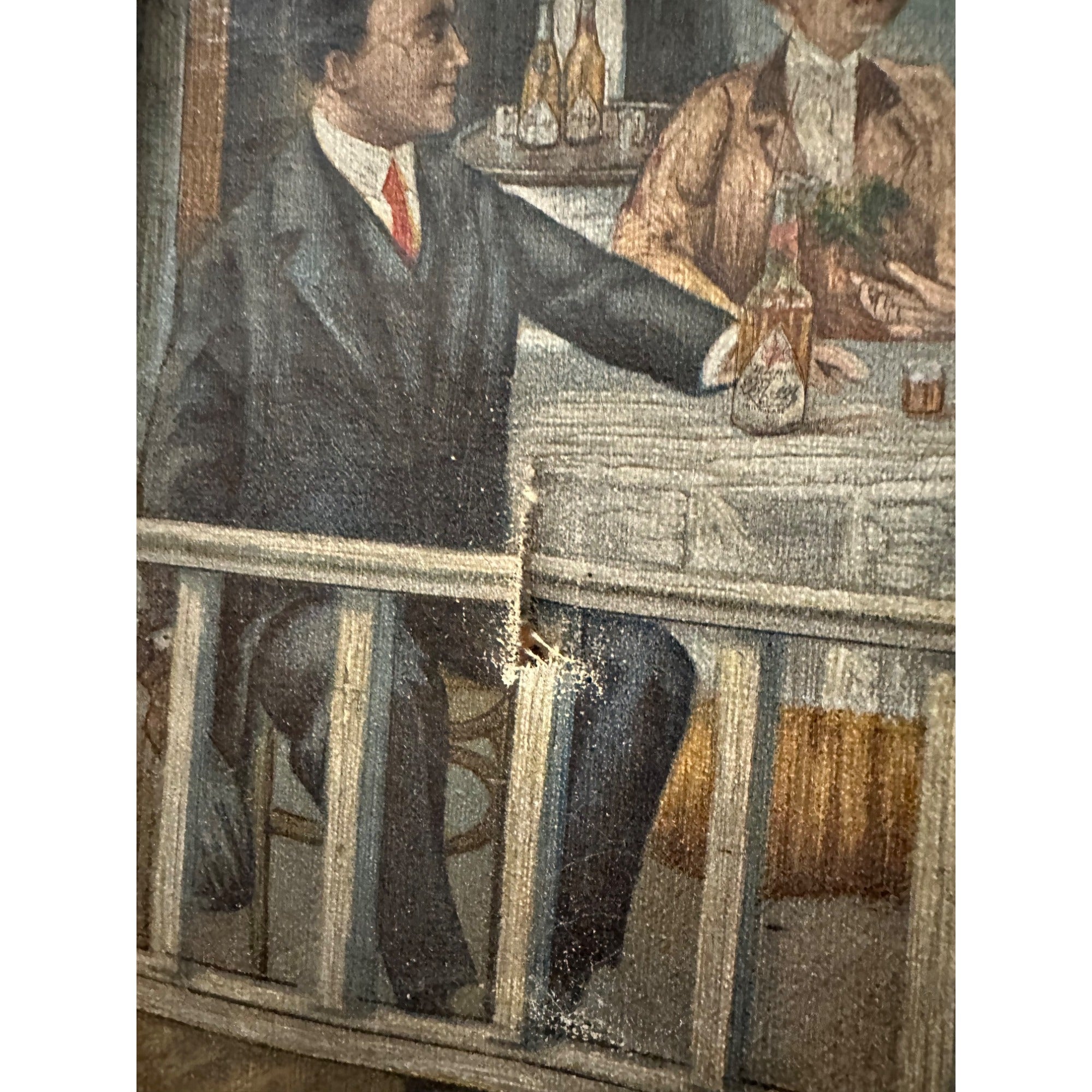 Vintage Pre-Prohibition 1913 Val. Blatz Beer Touring Car Framed Painting Sign