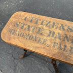 Antique Primitive Citizens Bank Menomonee Falls Wisconsin Advertising Wood Stool