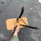 Antique Primitive Citizens Bank Menomonee Falls Wisconsin Advertising Wood Stool