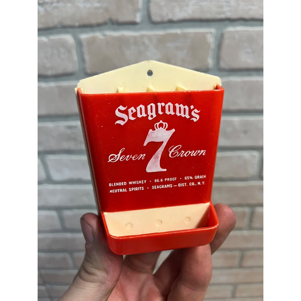 Vintage Seagrams Seven Crown Whiskey Swizzle Stick Holder Barware Advertising