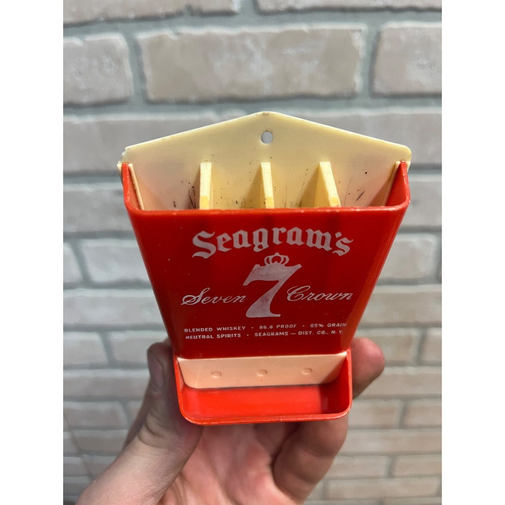 Vintage Seagrams Seven Crown Whiskey Swizzle Stick Holder Barware Advertising