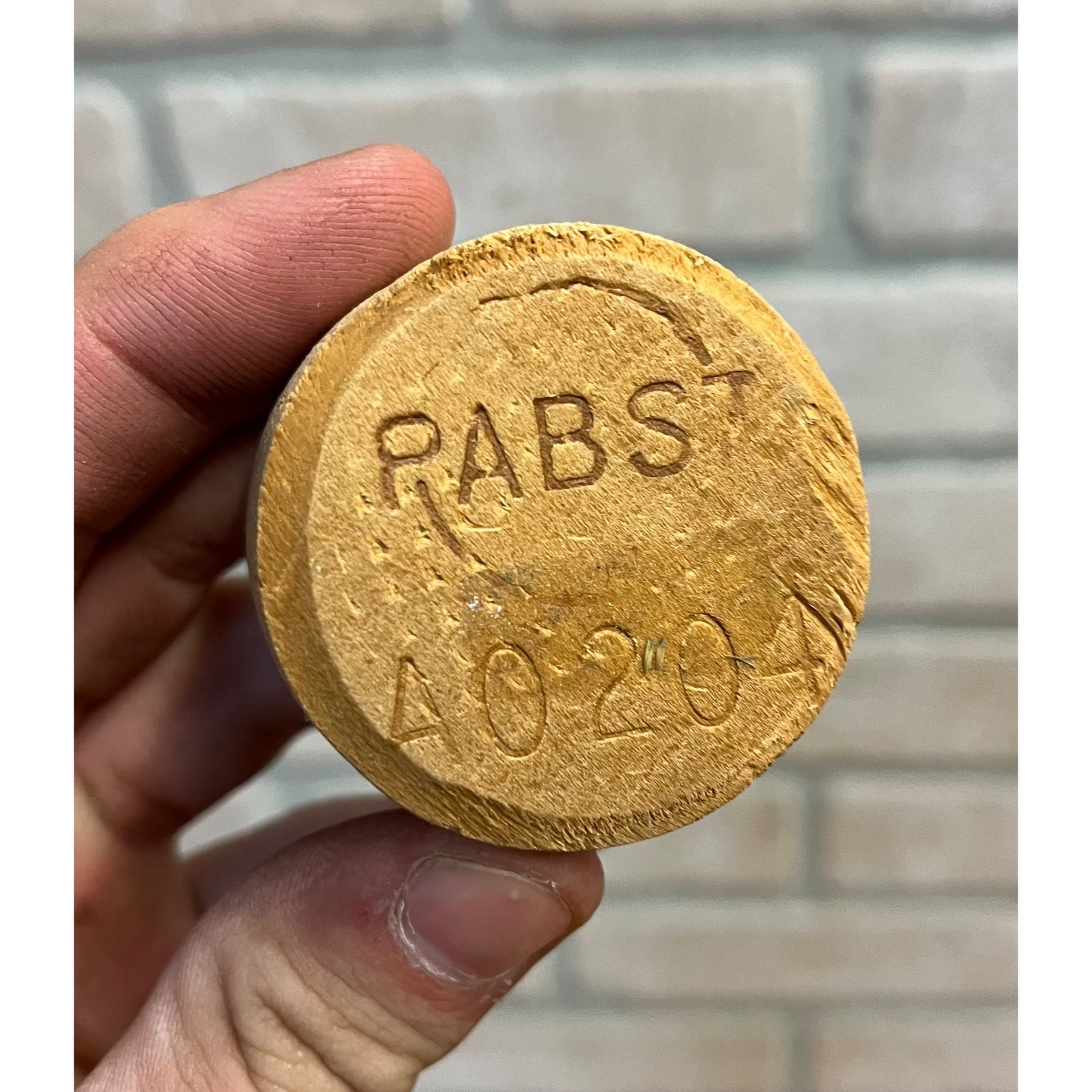 Vintage Pre-Prohibition Pabst Blue Ribbon Beer Barrel Keg Stopper Bung -- Orange