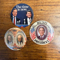 (3) Bush Cheney and Bush Sr Campaign Button Pins. Reagan Political
