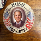 (3) Bush Cheney and Bush Sr Campaign Button Pins. Reagan Political