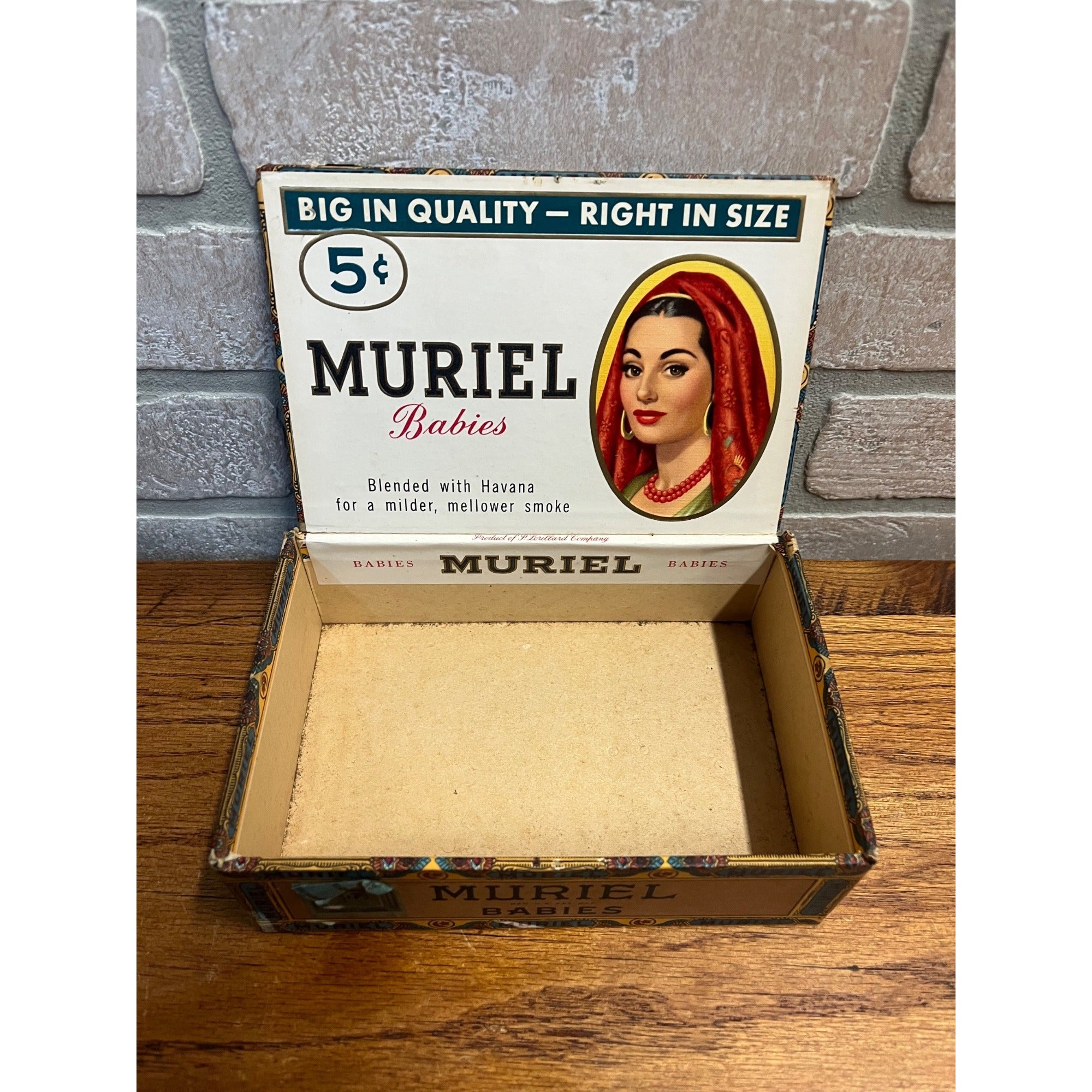 Vintage Muriel “Babies” Mild Cigar Box 5 Cents Advertising Store Display Pressed