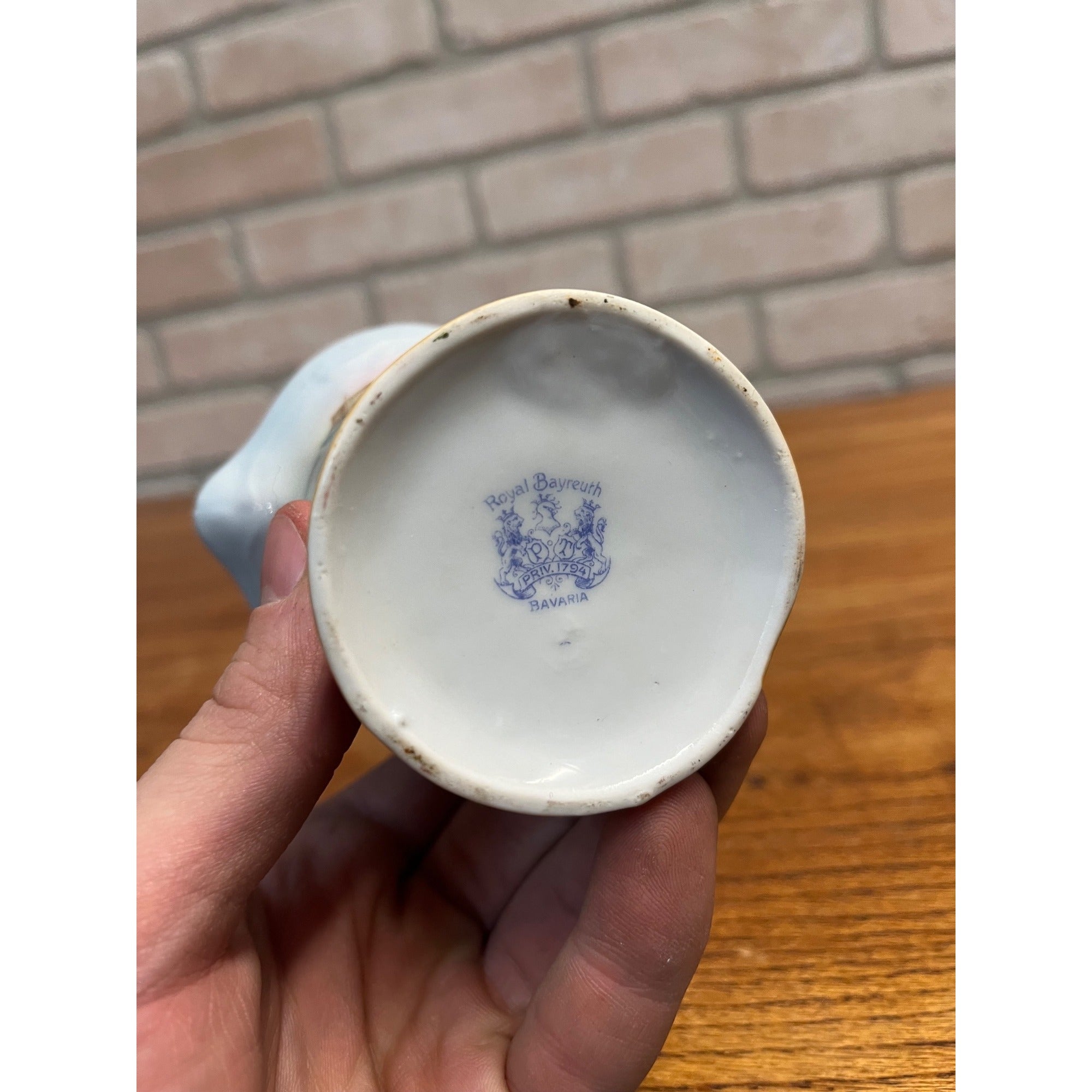 Vintage Royal Bayreuth Lot (2) Creamers Porcelain Bavaria Woman Basket Seagull