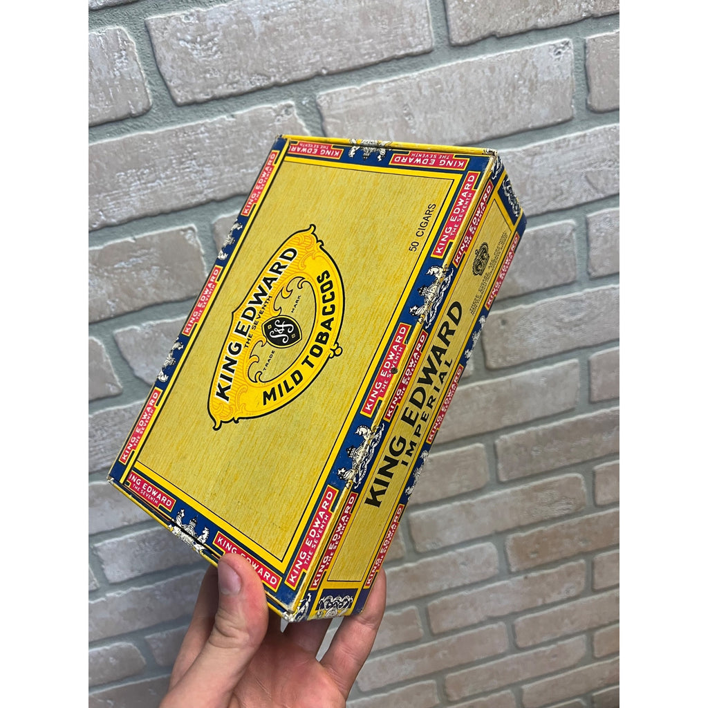 Vintage King Edward The Seventh Imperial Mild Tobaccos Cardboard Cigar Box Swisher & Son Inc. Jacksonville, Florida