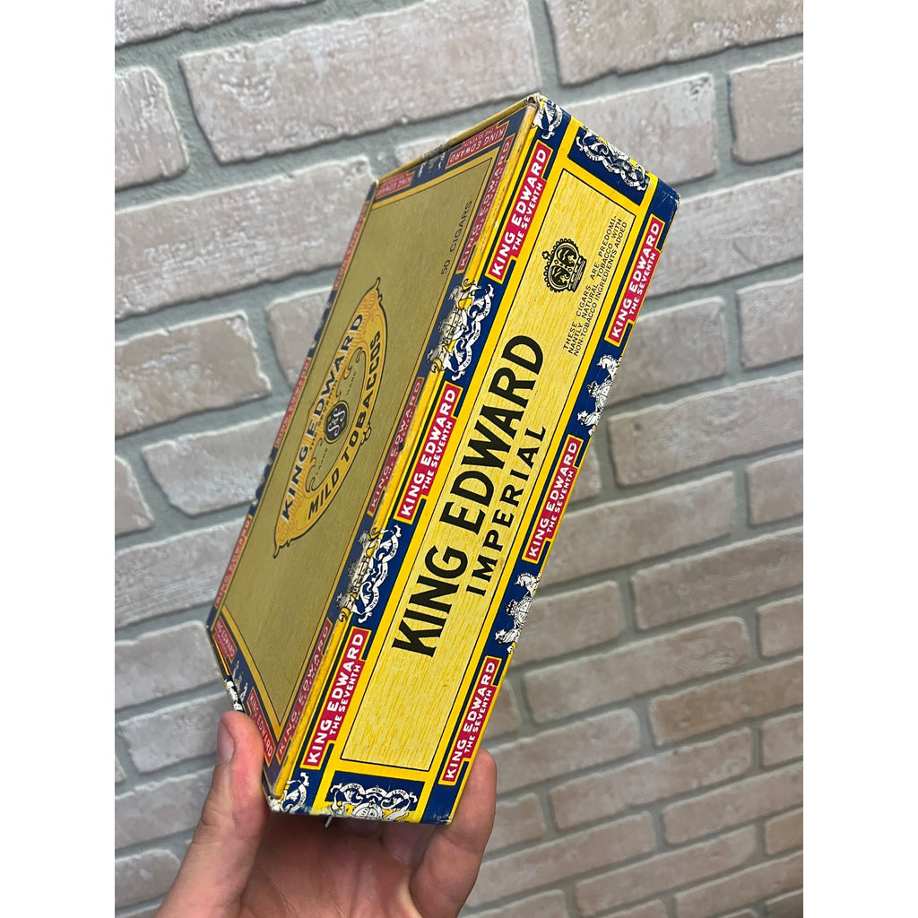 Vintage King Edward The Seventh Imperial Mild Tobaccos Cardboard Cigar Box Swisher & Son Inc. Jacksonville, Florida
