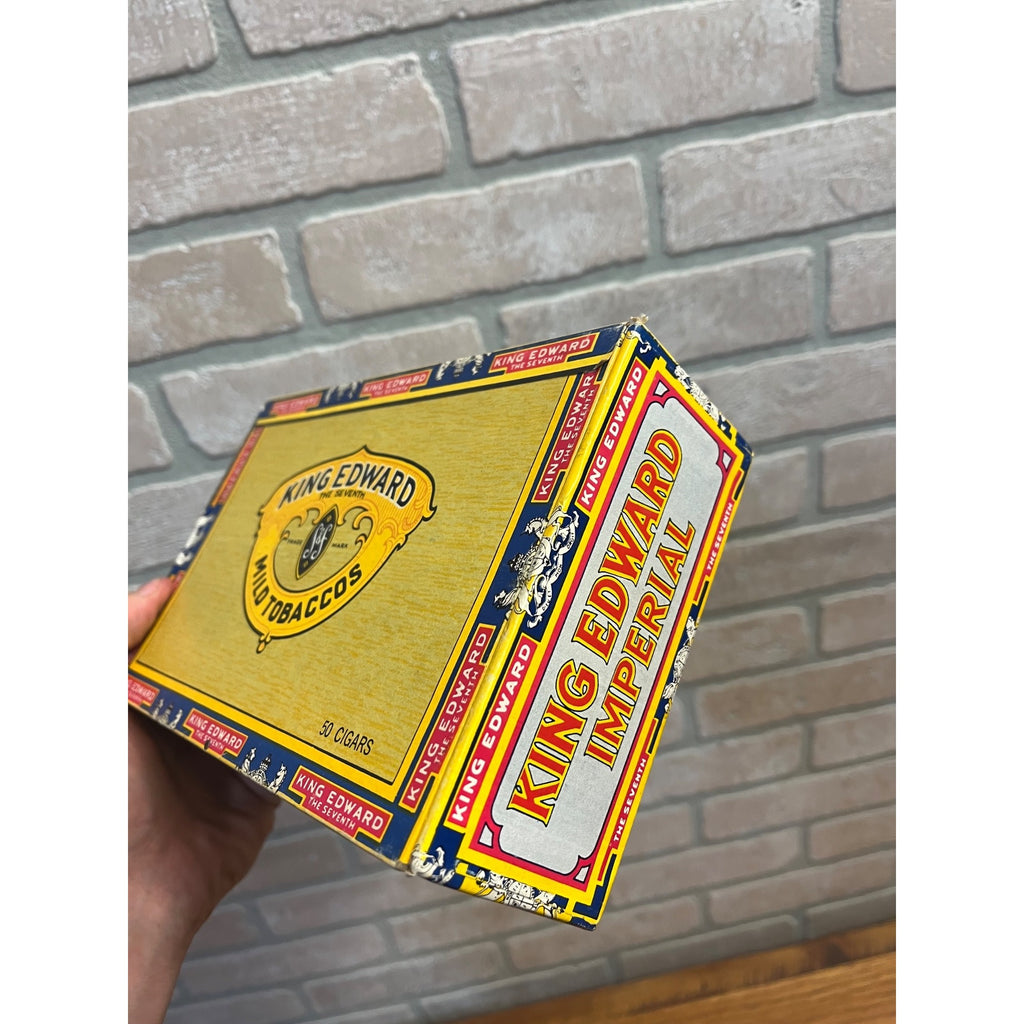 Vintage King Edward The Seventh Imperial Mild Tobaccos Cardboard Cigar Box Swisher & Son Inc. Jacksonville, Florida