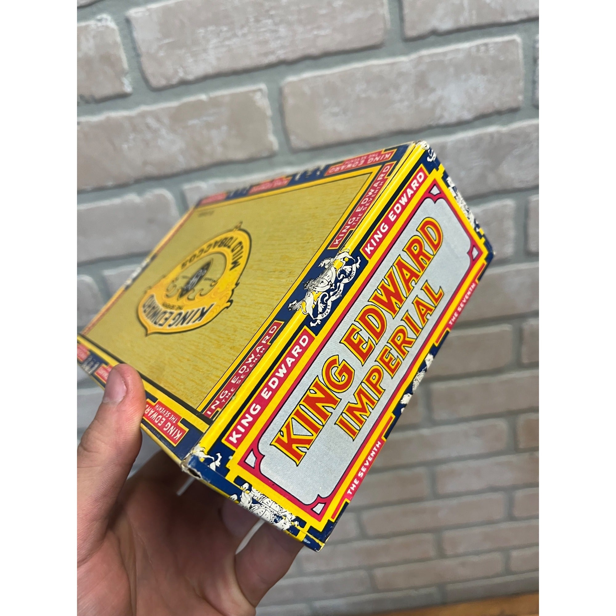 Vintage King Edward The Seventh Imperial Mild Tobaccos Cardboard Cigar Box Swisher & Son Inc. Jacksonville, Florida