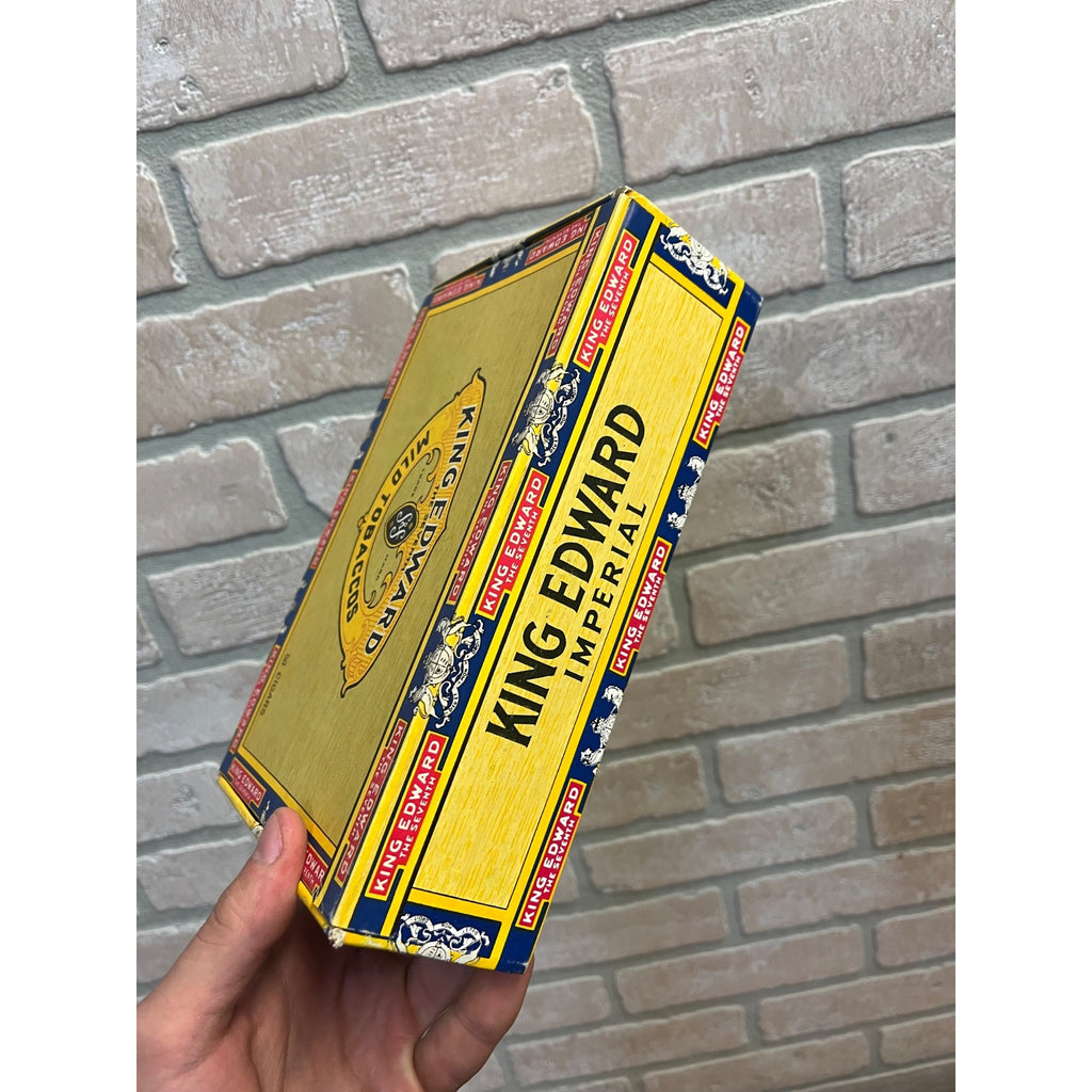 Vintage King Edward The Seventh Imperial Mild Tobaccos Cardboard Cigar Box Swisher & Son Inc. Jacksonville, Florida