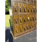 Vintage Industrial 48-Drawer File Cabinet Green Steel Office Antique Art Metal