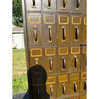 Vintage Industrial 48-Drawer File Cabinet Green Steel Office Antique Art Metal