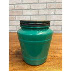 Vintage Kuehn Herring OK Milwaukee Wisconsin Advertising Green Glass Jar w/Lid