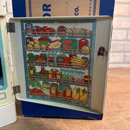 Vintage Wolverine Tin Litho Child's Play Refridgerator Fridge Toy w/ Orig. Box