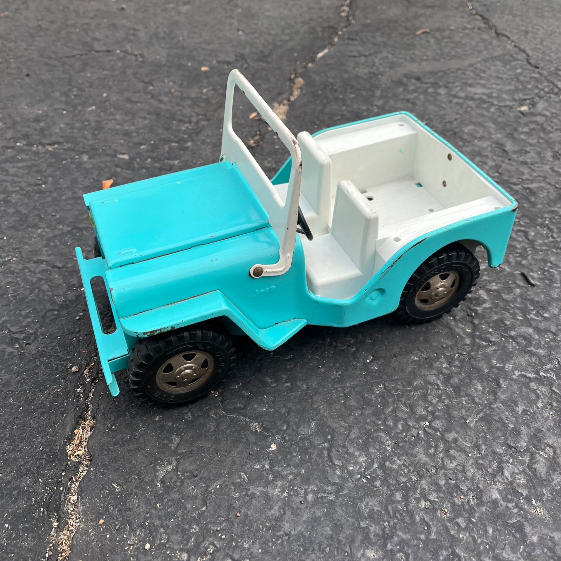 Vintage Tonka Blue Willys Jeep Surry Pressed Steel Toy