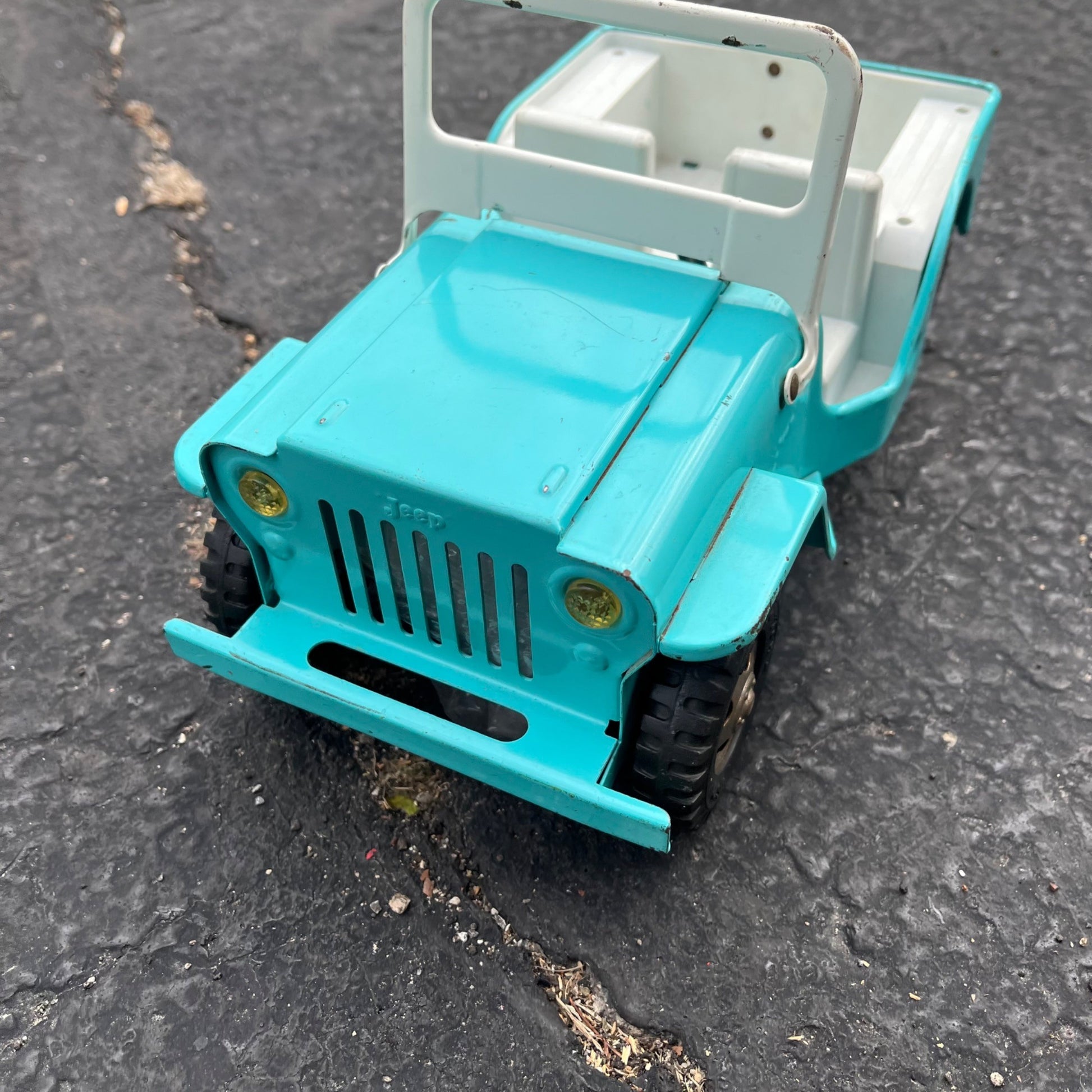 Vintage Tonka Blue Willys Jeep Surry Pressed Steel Toy