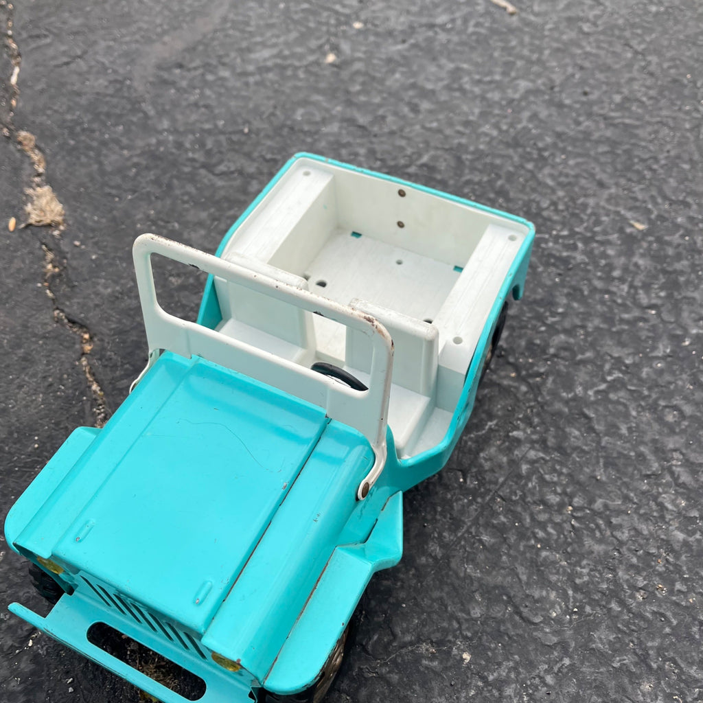 Vintage Tonka Blue Willys Jeep Surry Pressed Steel Toy