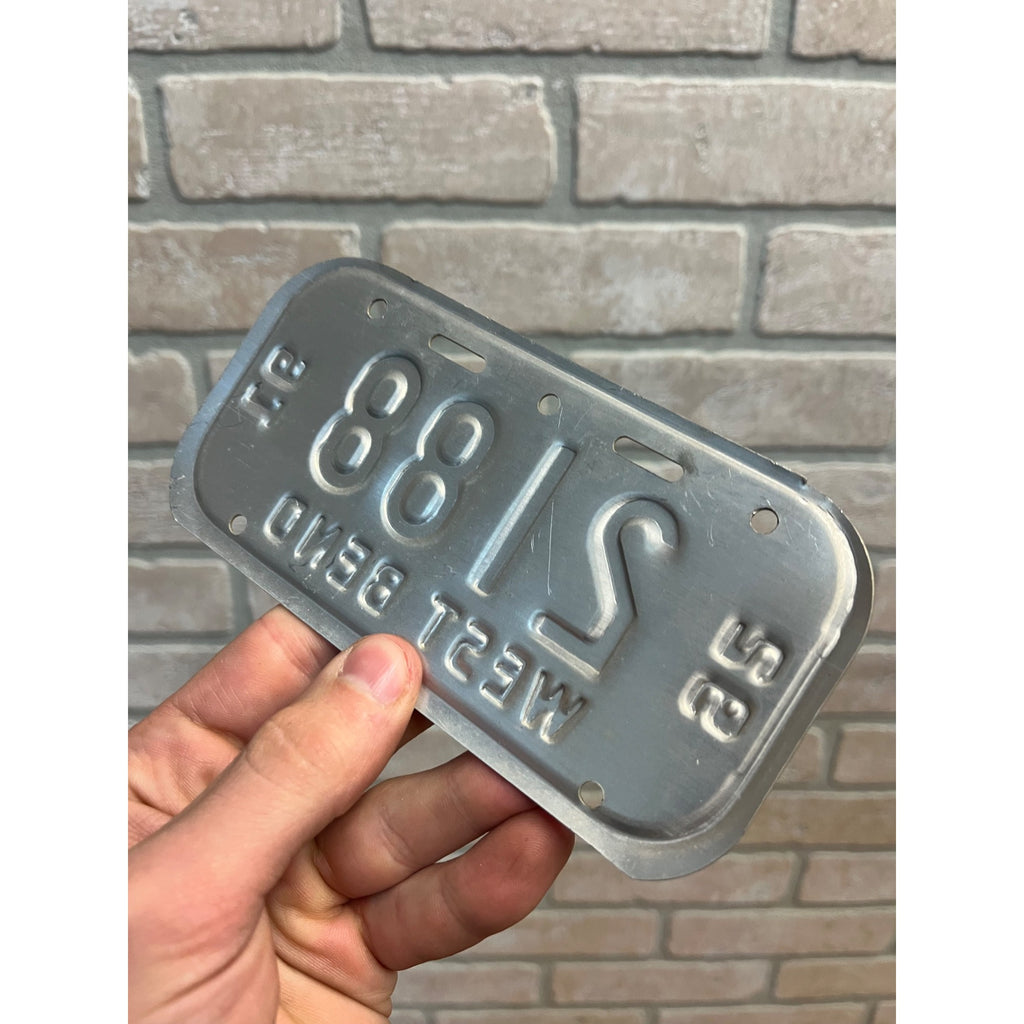 Vintage Wisconsin Bicycle Bike License Plate Embossed West Bend 1991-1992