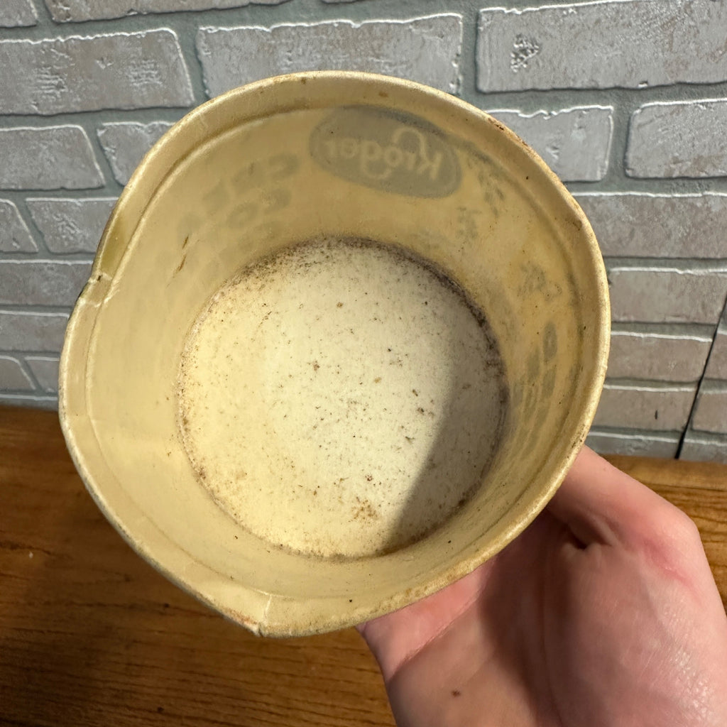 Vintage Kroger Creamed Cottage Cheese Wax Dairy Container Advertising