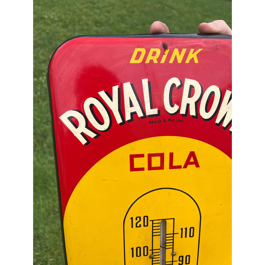 Vintage Royal Crown Cola Thermometer Advertising Sign RC Soda Pop - CLEAN