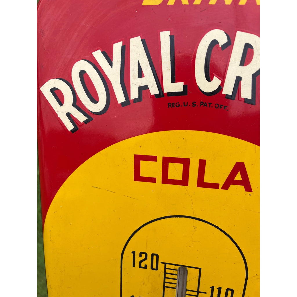 Vintage Royal Crown Cola Thermometer Advertising Sign RC Soda Pop - CLEAN