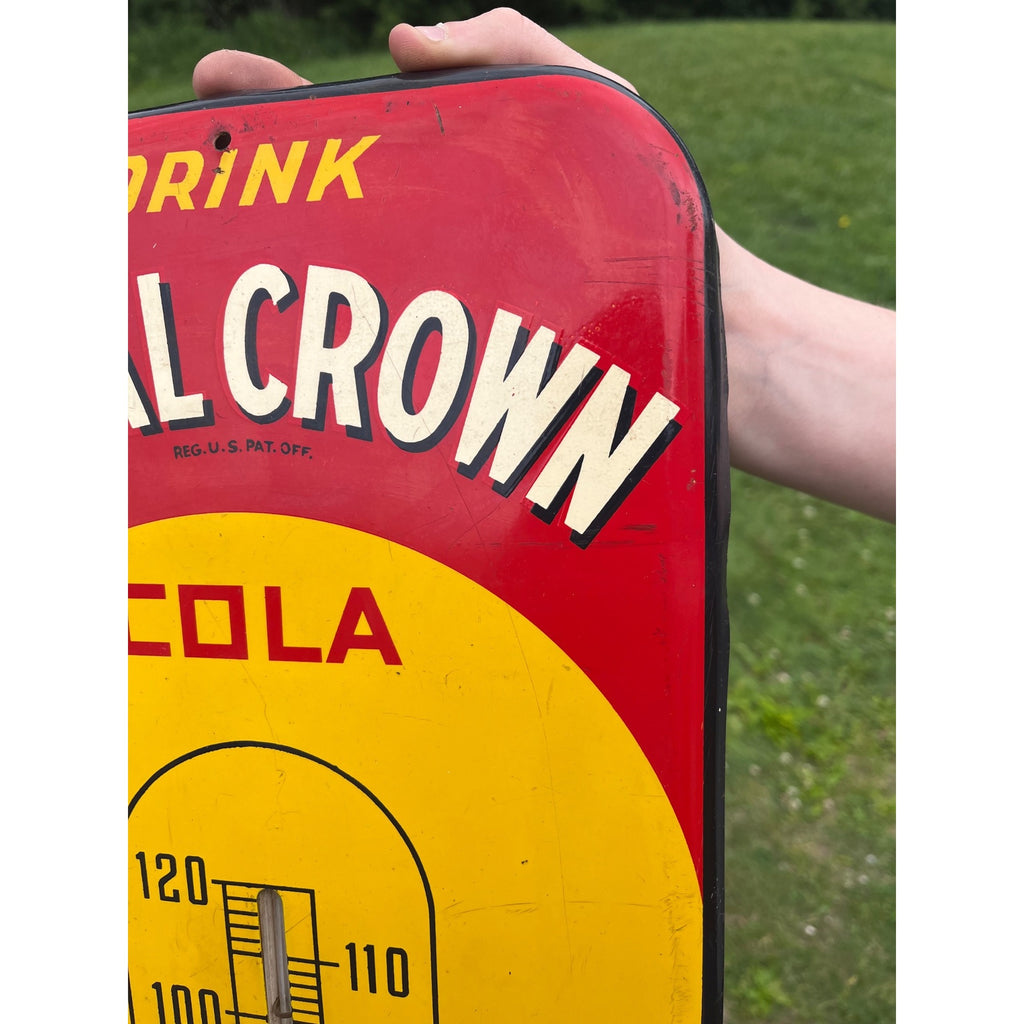 Vintage Royal Crown Cola Thermometer Advertising Sign RC Soda Pop - CLEAN