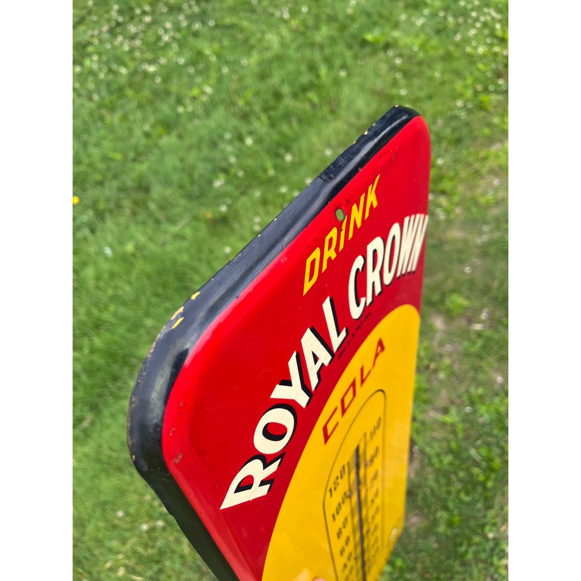 Vintage Royal Crown Cola Thermometer Advertising Sign RC Soda Pop - CLEAN