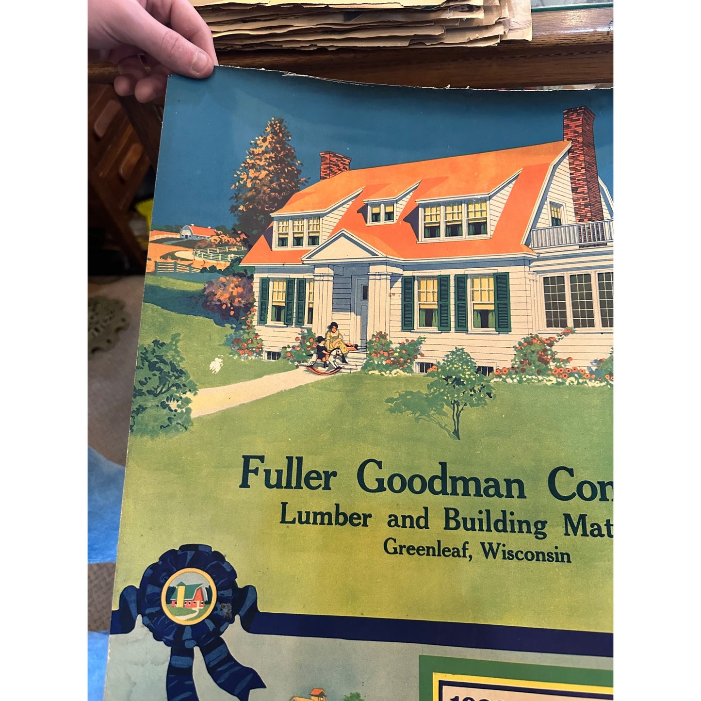 Vintage Fuller Goodman Lumber (Oshkosh Wis) Advertising Calendar Sign Farm Litho