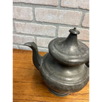 RARE ANTIQUE 19th CENTURY AMERICAN TEAPOT PEWTER signed J. MUNSON of CT 1850s