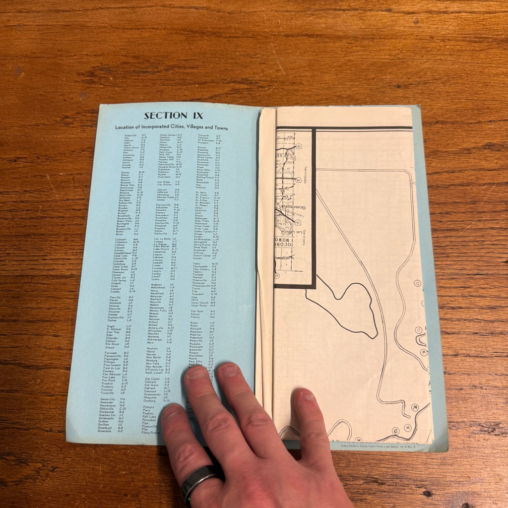 Sportsman Map of Wisconsin Section IX Series D Hunting Fishing Lands