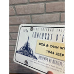Vintage Enameled Metal License Plate Sign Award Chicago International Concours D'Elegance 1944 Jeep 1994