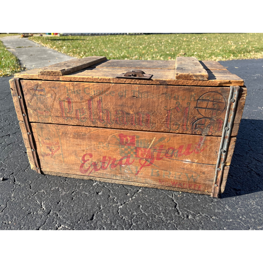 Vintage Pelham Club Beer Cream City Brewing Co. Wooden Crate Box Milwaukee Wis