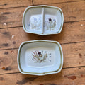 Buchan Thistle Divided Serving Tray Bowl 9" Scotland Stoneware Pottery Lot of 2