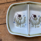 Buchan Thistle Divided Serving Tray Bowl 9" Scotland Stoneware Pottery Lot of 2