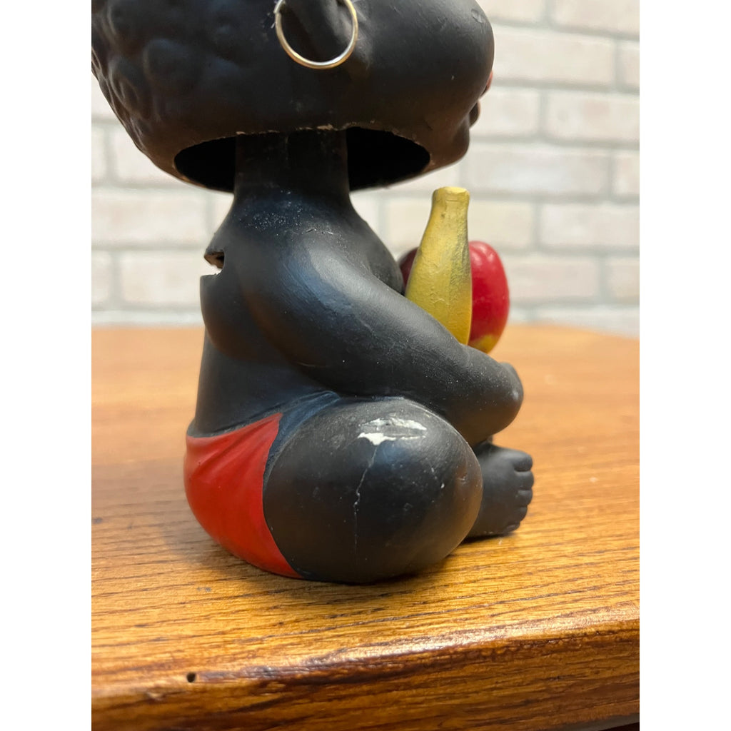 Vintage 1950s Kenmar Japan Baby Nodder Bobblehead Doll w/ Apple & Banana