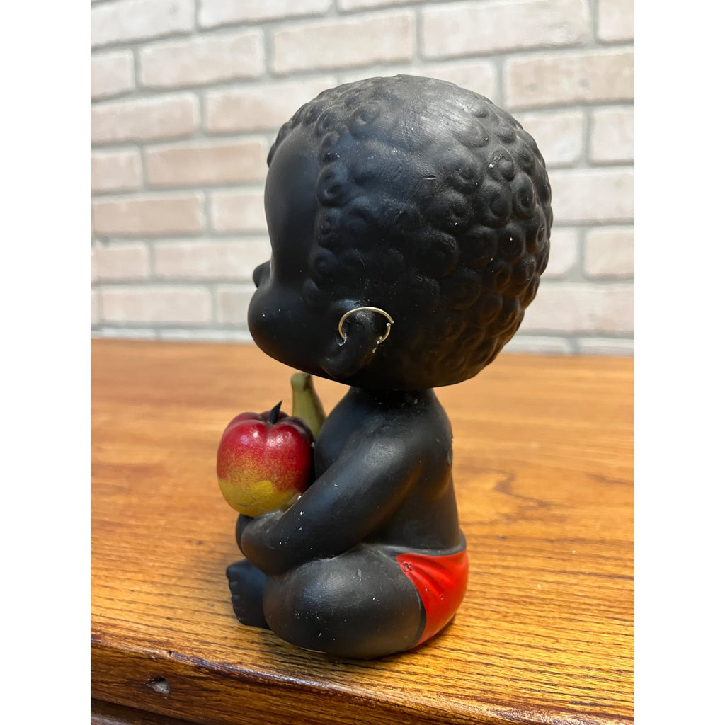 Vintage 1950s Kenmar Japan Baby Nodder Bobblehead Doll w/ Apple & Banana