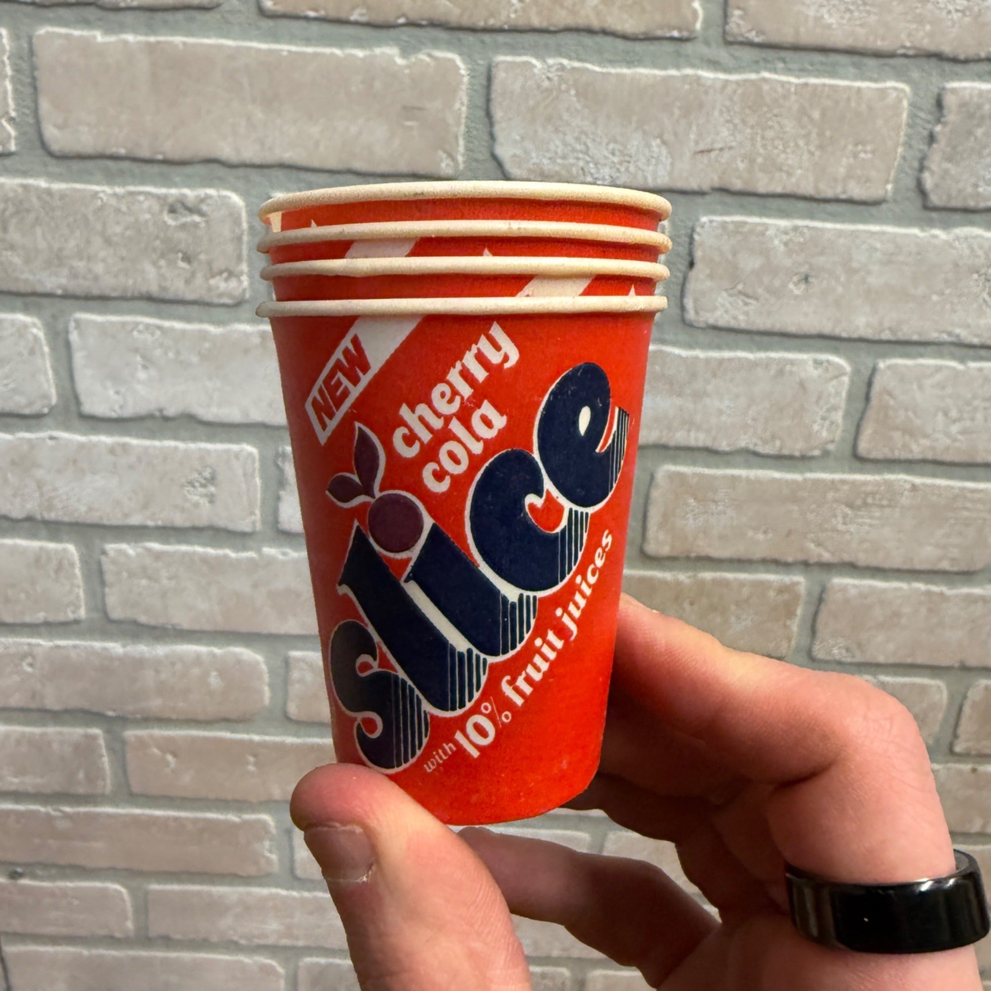 Vintage Lot SLICE Cherry Cola Soda Advertising Sample Promo Taster Wax Cups