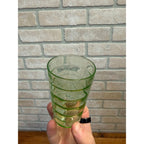 Hocking Glass Co. Block Optic Green Flat Tumbler Green Uranium Glass