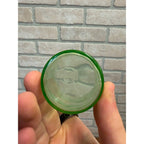Hocking Glass Co. Block Optic Green Flat Tumbler Green Uranium Glass