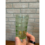 Hocking Glass Co. Block Optic Green Flat Tumbler Green Uranium Glass