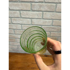 Hocking Glass Co. Block Optic Green Flat Tumbler Green Uranium Glass