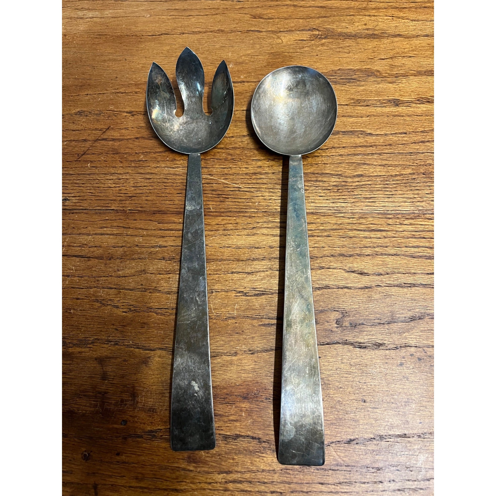 Pair of Serving Utensils Spoon Studio Silversmiths Large Silver Plated 13" SSS