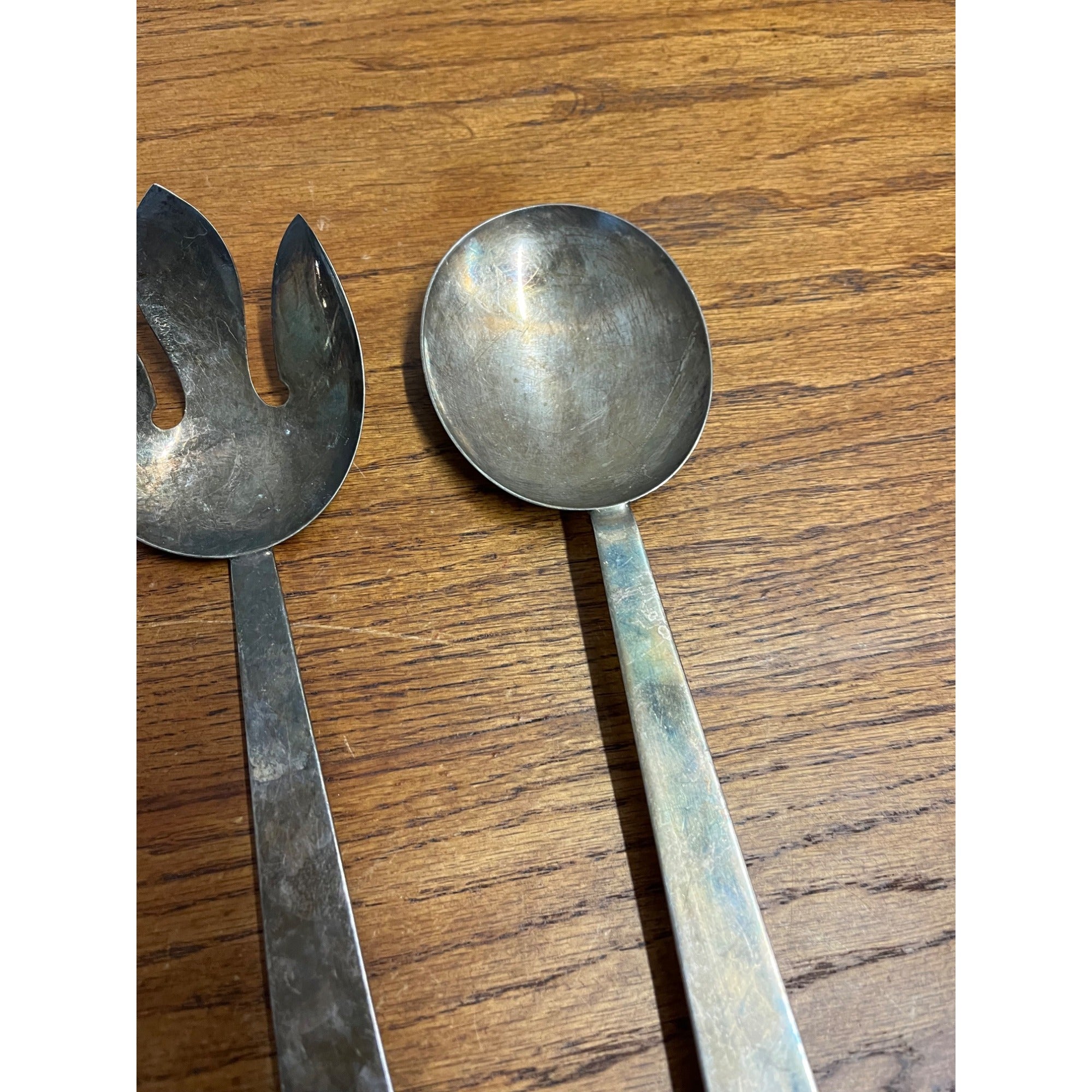 Pair of Serving Utensils Spoon Studio Silversmiths Large Silver Plated 13" SSS