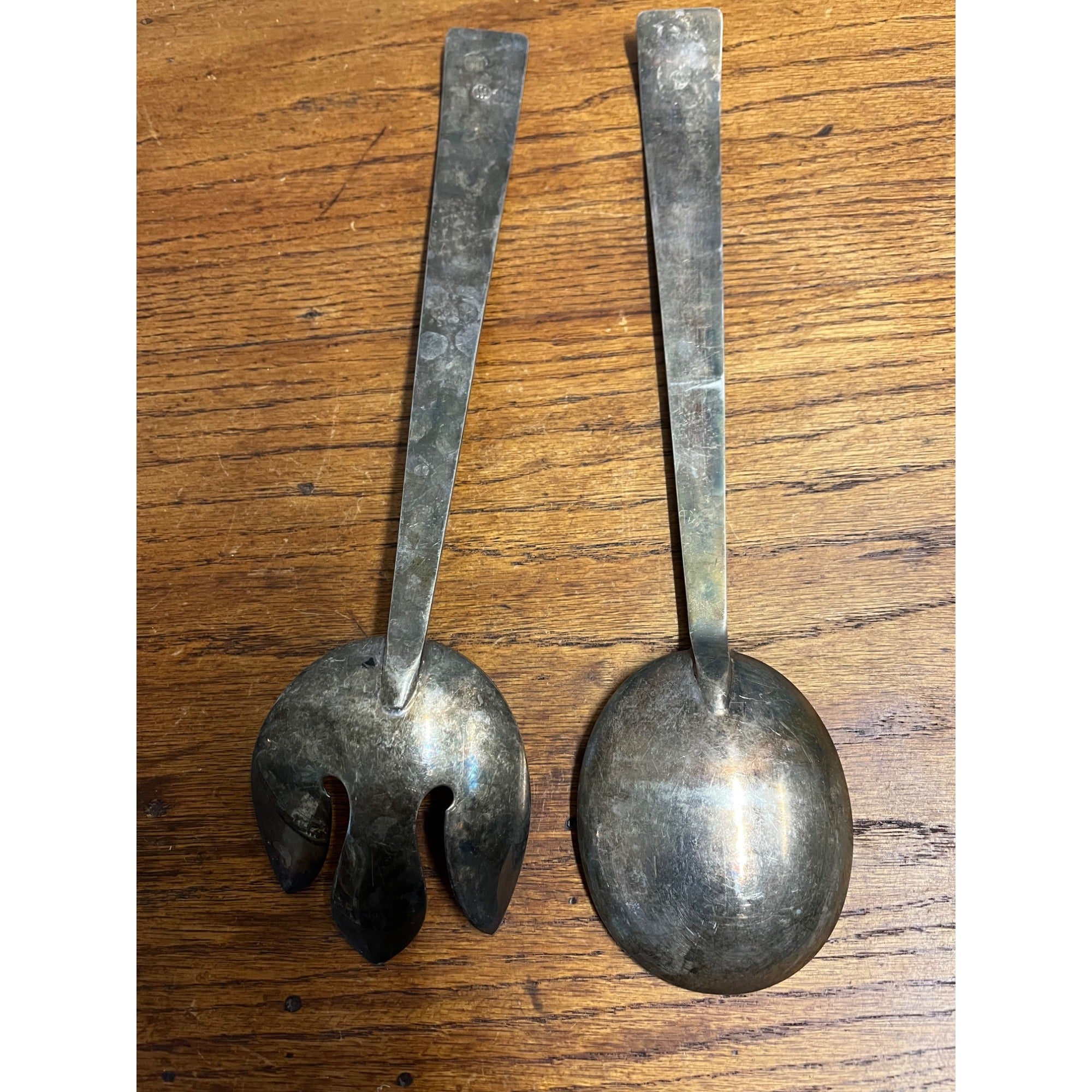 Pair of Serving Utensils Spoon Studio Silversmiths Large Silver Plated 13" SSS