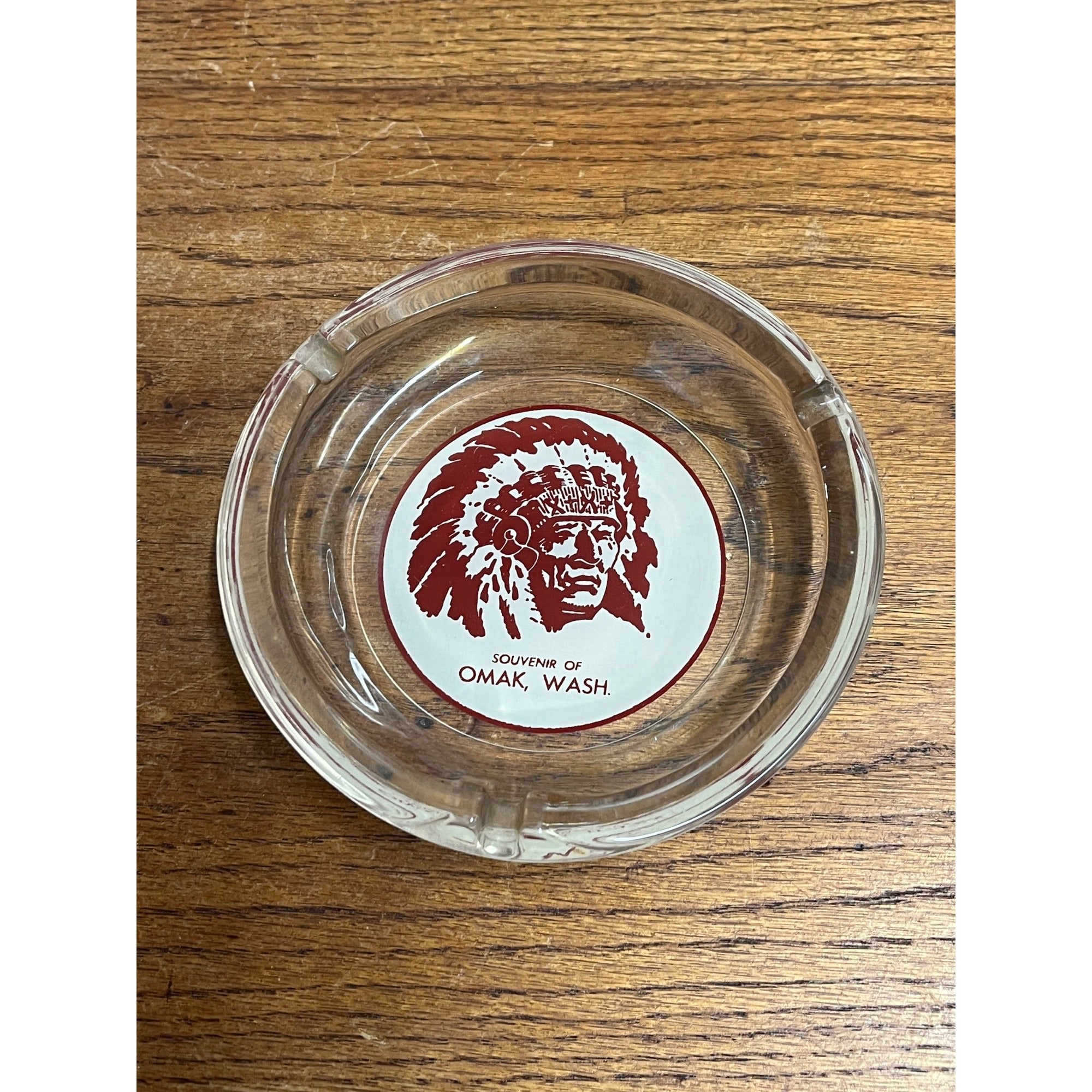 Vintage Omak, Washington Native American Indian Souvenir Ashtray