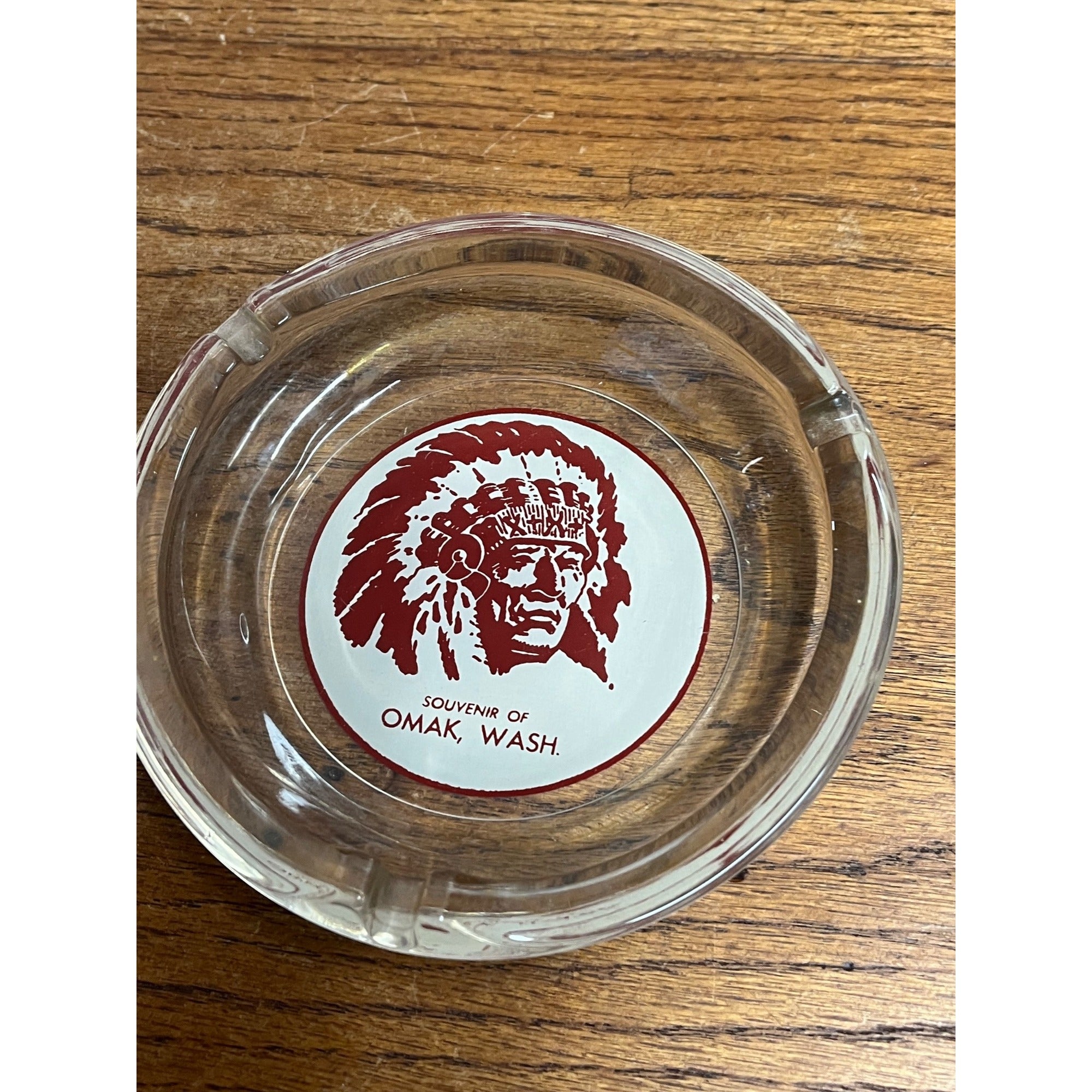 Vintage Omak, Washington Native American Indian Souvenir Ashtray