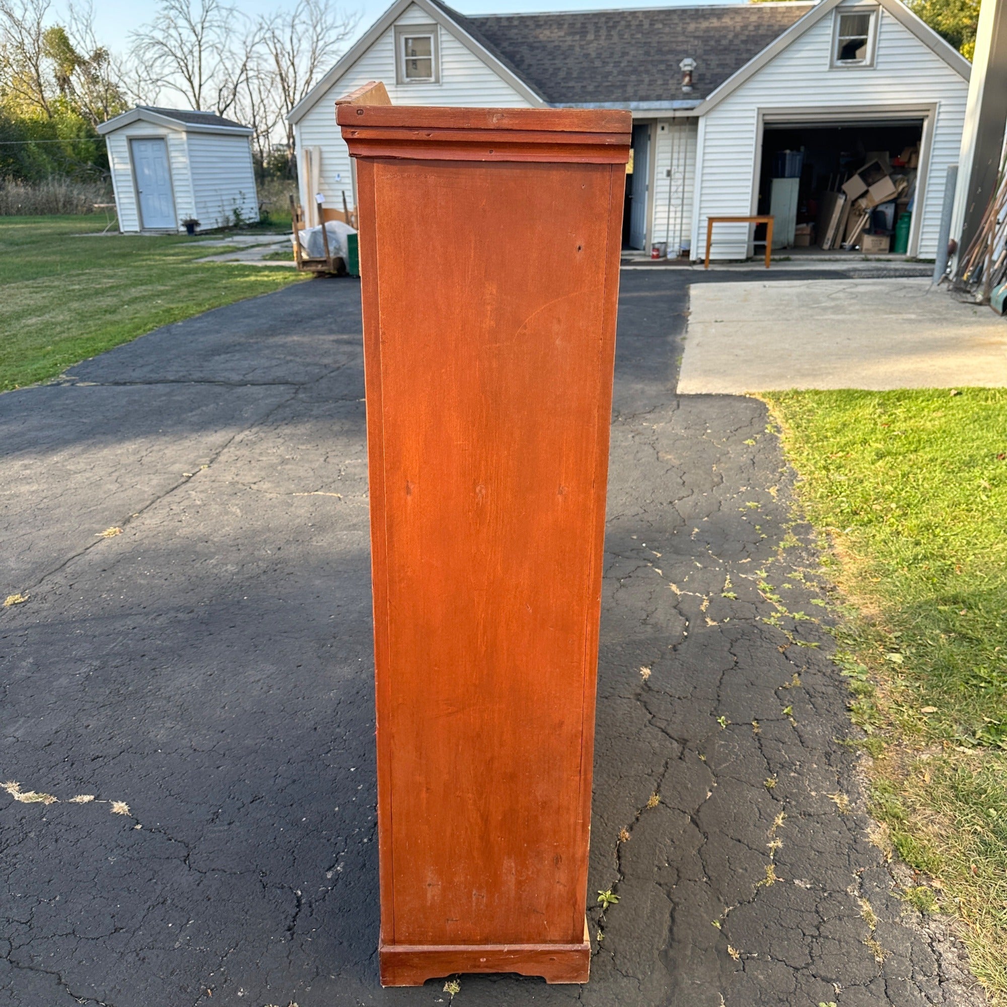 Antique 19th Century Primitive Jailhouse Cabinet Wooden Pine Cupboard Pantry