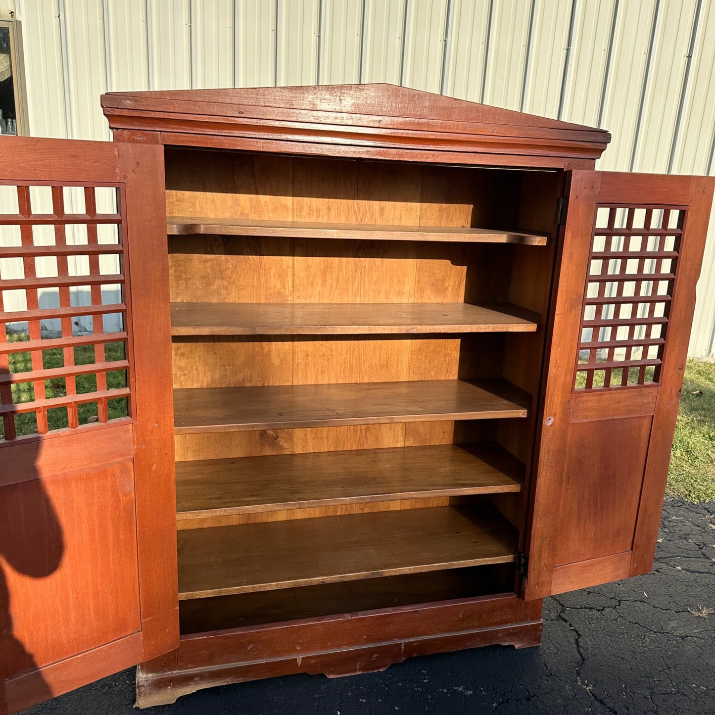 Antique 19th Century Primitive Jailhouse Cabinet Wooden Pine Cupboard Pantry